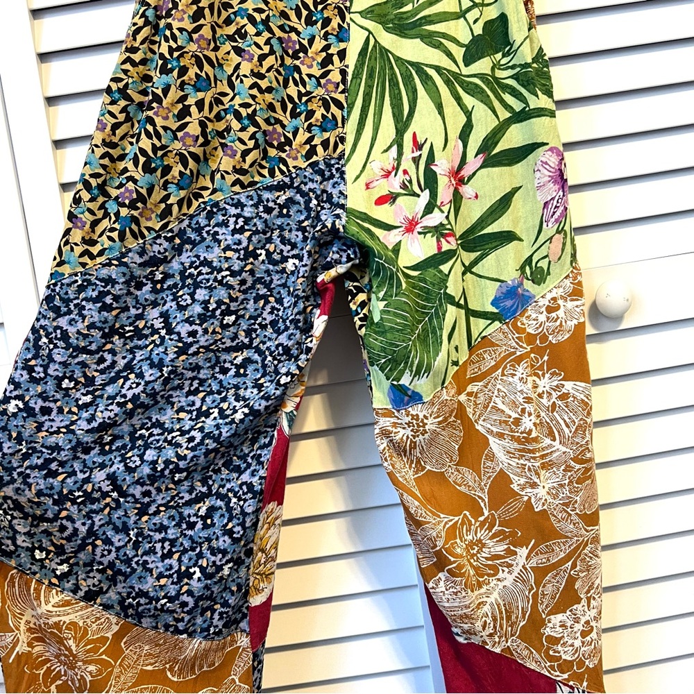 Sacred Threads Multicolor Patchwork Overalls Jump… - image 5